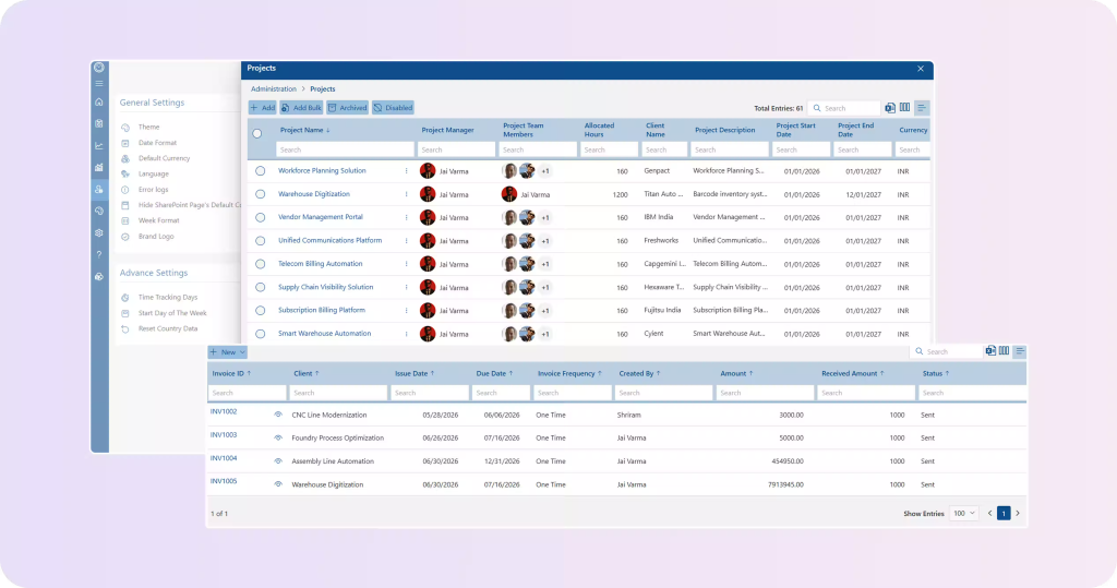 project time tracking